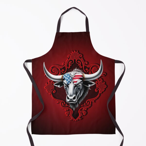 Item preview, Pride and strength, an American bull with a flag bandana. designed and sold by nicky2342.
