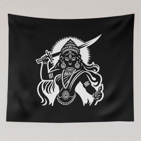 Item preview, Hindu Goddess Kali with sword. Front on in circle format designed and sold by ZOXOFO.