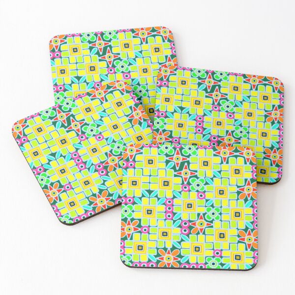 Item preview, Floodle square Fluro blooms designed and sold by bekki smith.