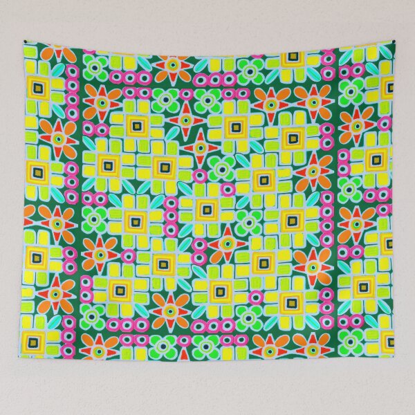 Item preview, Floodle square Fluro blooms designed and sold by bekki smith.