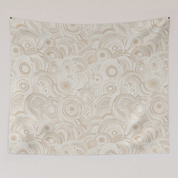 Item preview, Abstract Beige Circular Pattern with Swirls and Dynamic Organic Shapes designed and sold by CoolPixels.