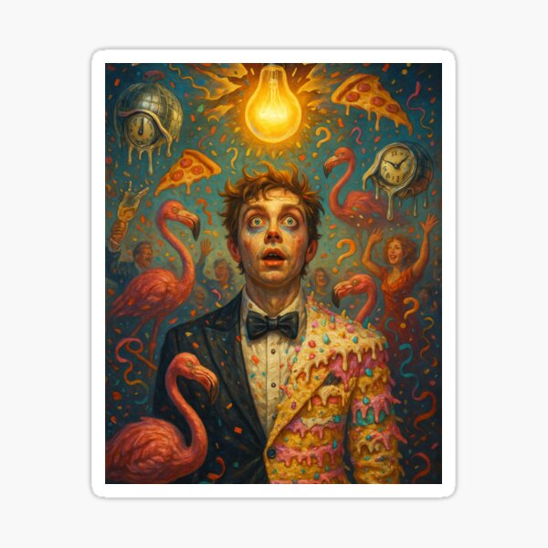 Item preview, “Party Epiphany” — A Surreal Moment of Chaos designed and sold by The Silent Loom .
