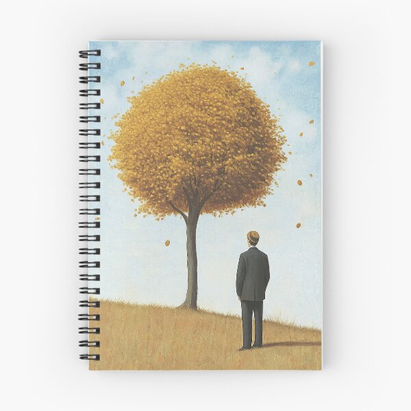 Item preview, Autumn Thoughts – Man under Falling Leaves designed and sold by ArtHouseNiklas.
