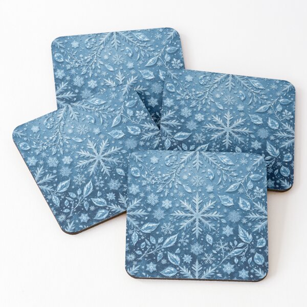 Item preview,  snowflakes is set against a deep blue background designed and sold by InezPhotography.