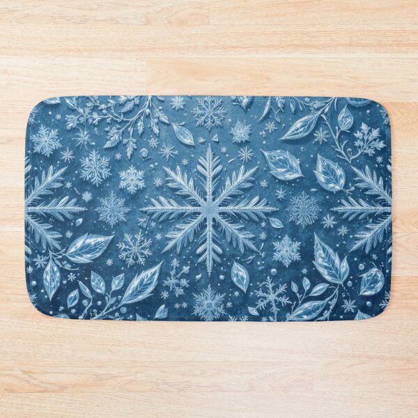 Item preview,  snowflakes is set against a deep blue background designed and sold by InezPhotography.