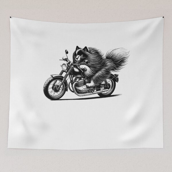 Item preview, Cool Finnish Lapphund Riding a Motorcycle Biker Dog Lover designed and sold by Kimberley King Art  King Art.