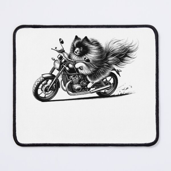 Item preview, Cool German Spitz Riding a Motorcycle Biker Dog Lover designed and sold by Kimberley King Art  King Art.