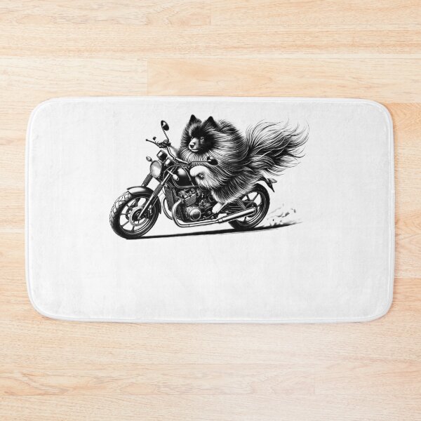 Item preview, Cool German Spitz Riding a Motorcycle Biker Dog Lover designed and sold by Kimberley King Art  King Art.