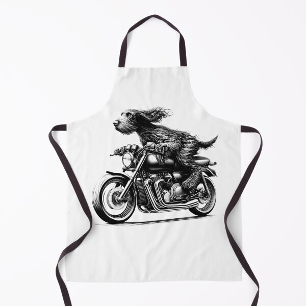 Item preview, Cool German Wirehaired Pointer Riding a Motorcycle Biker Dog Lover designed and sold by Kimberley King Art  King Art.