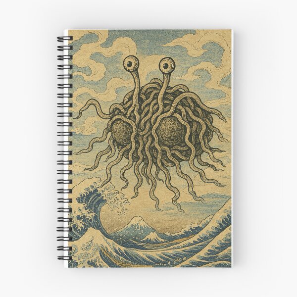 Item preview, Flying spaghetti monster in Ukiyoe style designed and sold by KokeCouture.