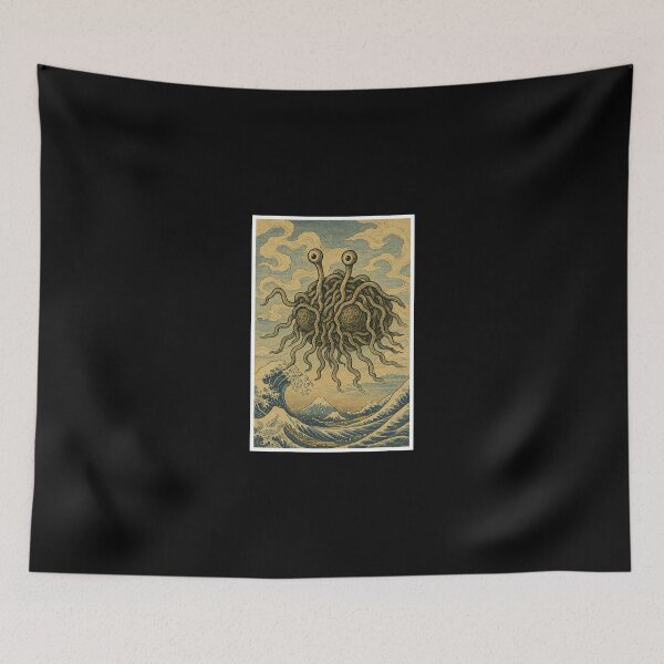 Item preview, Flying spaghetti monster in Ukiyoe style designed and sold by KokeCouture.
