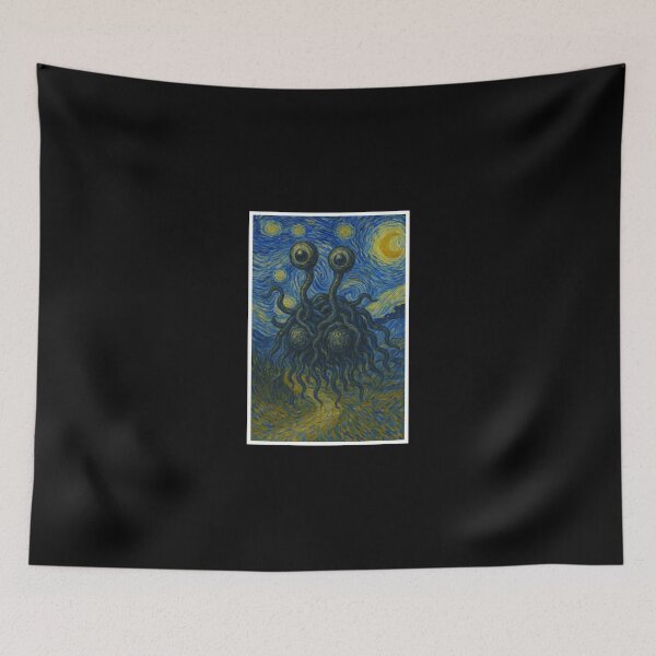 Item preview, Van Gogh-style flying spaghetti monster designed and sold by KokeCouture.