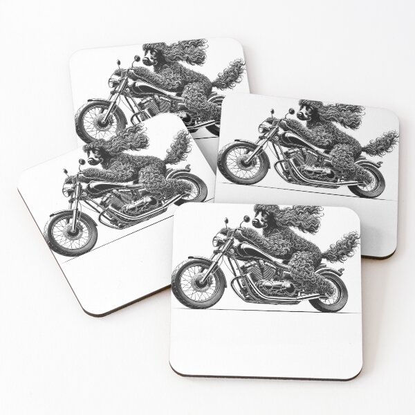 Item preview, Cool Irish Water Spaniel Riding a Motorcycle Biker Dog Lover designed and sold by Kimberley King Art  King Art.