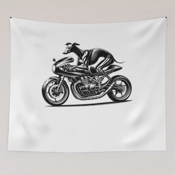 Item preview, Cool Italian Greyhound Riding a Motorcycle Biker Dog Lover designed and sold by Kimberley King Art  King Art.