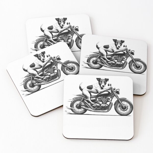 Item preview, Cool Jack Russell Terrier Riding a Motorcycle Biker Dog Lover designed and sold by Kimberley King Art  King Art.
