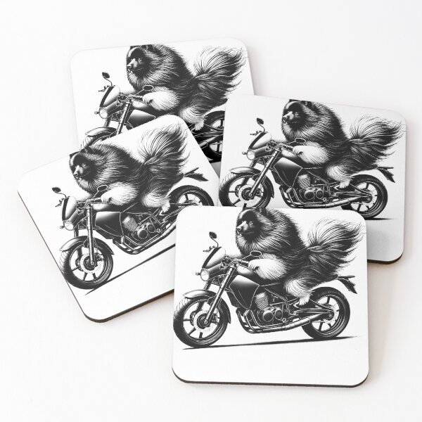 Item preview, Cool Keeshond Riding a Motorcycle Biker Dog Lover designed and sold by Kimberley King Art  King Art.