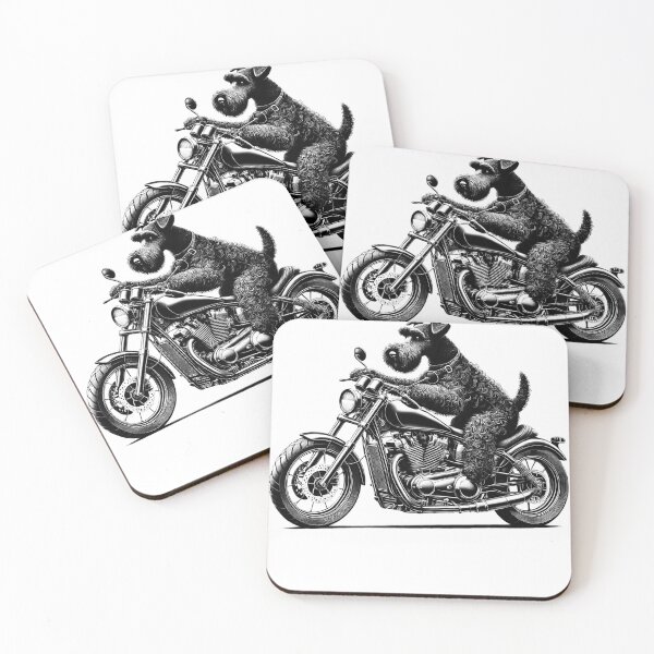 Item preview, Cool Kerry Blue Terrier Riding a Motorcycle Biker Dog Lover designed and sold by Kimberley King Art  King Art.