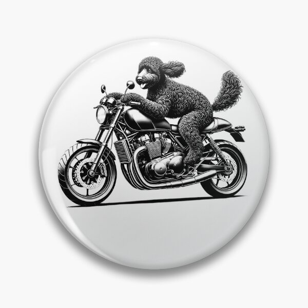 Item preview, Cool Labradoodle Riding a Motorcycle Biker Dog Lover designed and sold by Kimberley King Art  King Art.