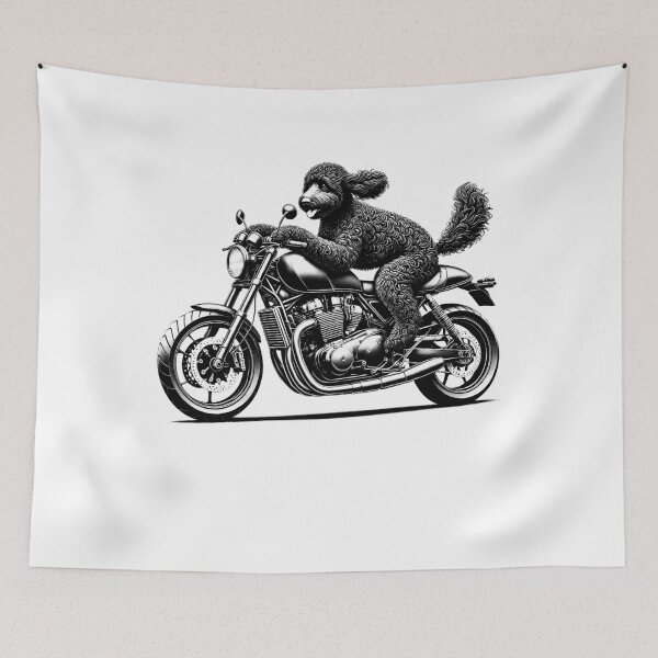 Item preview, Labradoodle genial montando una motocicleta Amante de los perros moteros designed and sold by Kimberley King Art  King Art.