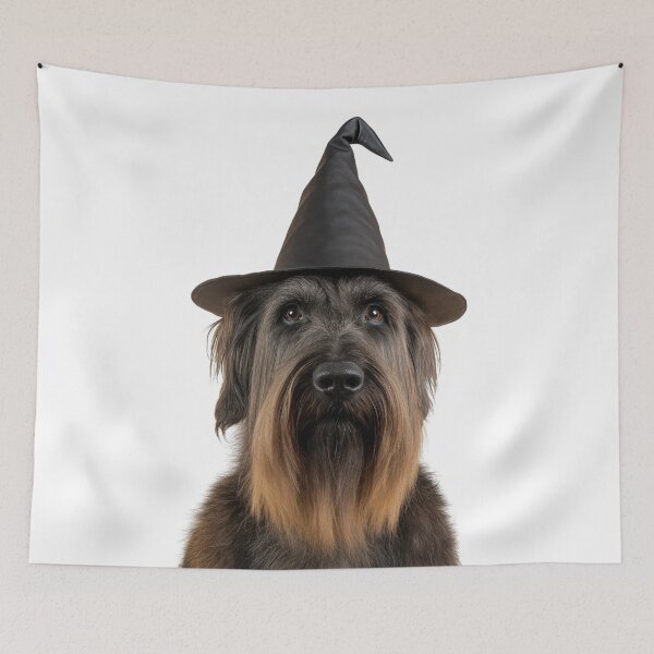 Item preview, Briard Dog Wearing Halloween Witch Hat designed and sold by LazyOwlStore.