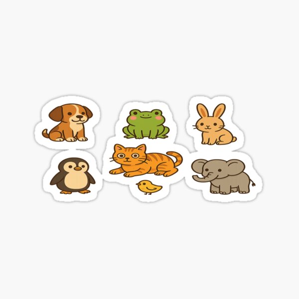 Artikel-Vorschau von Niedliche Cartoon-Tiere – Zoo- und Haustier-Illustrationssammlung im Kawaii-Stil, designt und verkauft von VibeNest.