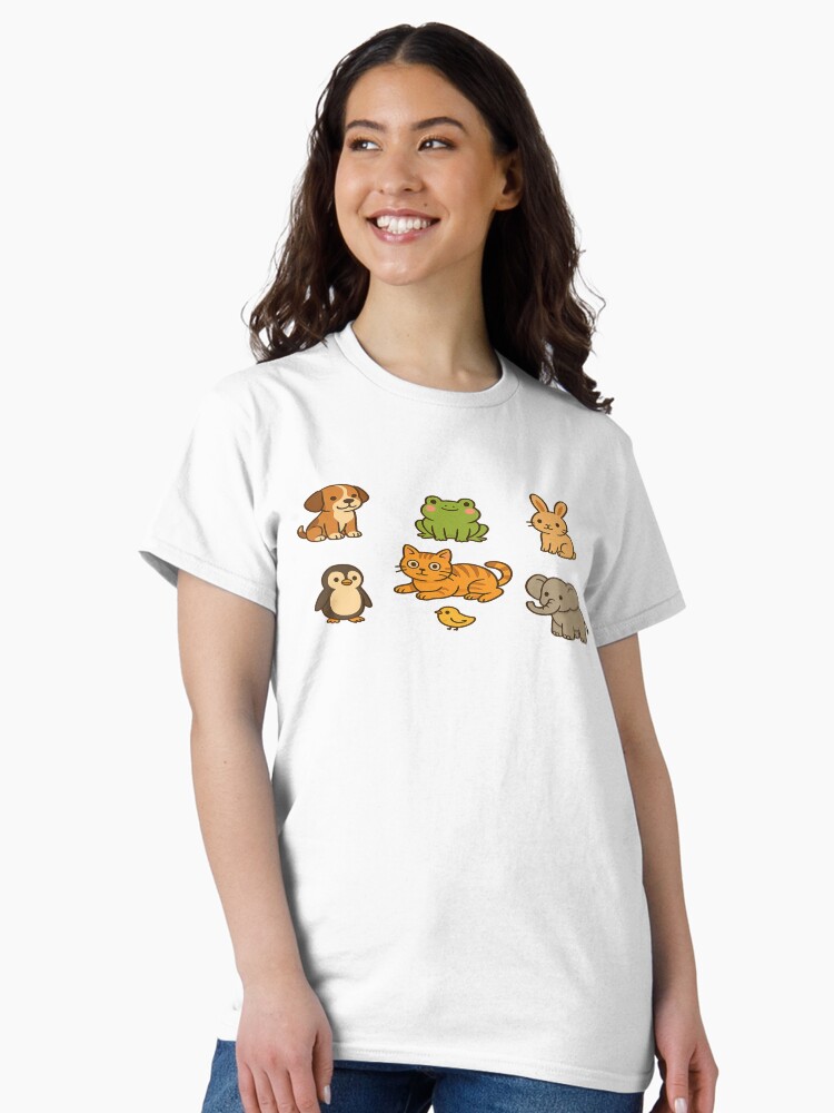 Thumbnail 2 of 7, Classic T-Shirt, Cute Cartoon Animals – Kawaii Style Zoo & Pet Illustration Collection designed and sold by VibeNest.