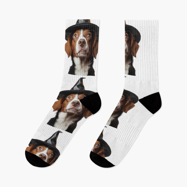Item preview, Brittany Dog Wearing Halloween Witch Hat designed and sold by LazyOwlStore.