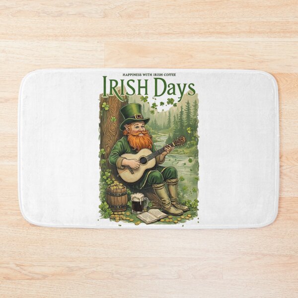 Item preview, Cheerful Leprechaun Playing Guitar Surrounded by Festive Objects designed and sold by Aise06.