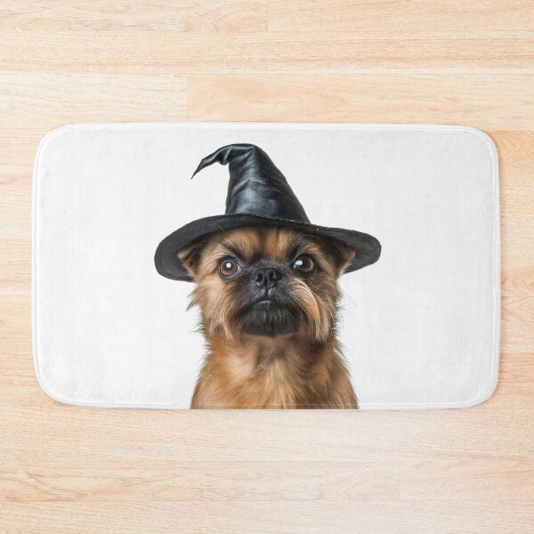 Item preview, Brussels Griffon Dog Wearing Halloween Witch Hat designed and sold by LazyOwlStore.