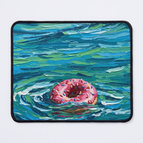 Item preview, Pink Sprinkle Donut Impasto Painting in Waves designed and sold by CanSolo.