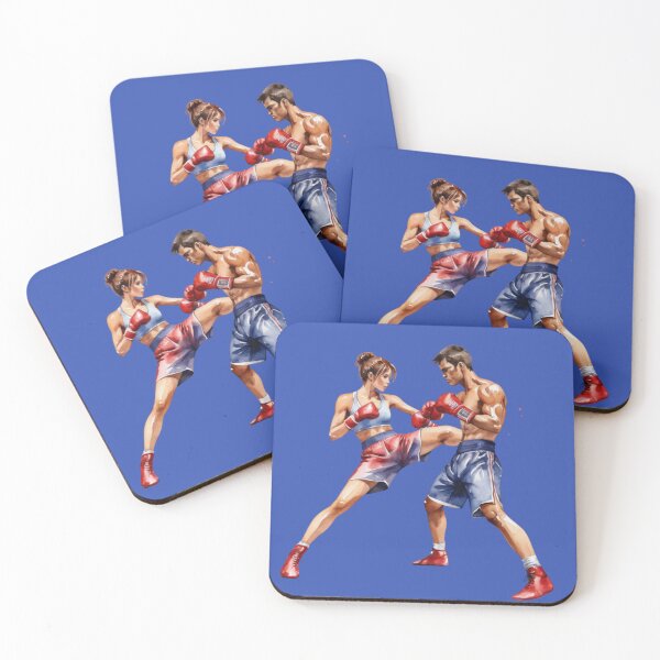 Item preview, Watercolor Kickboxing Duo – Intense Mixed Martial Arts Action Clipart designed and sold by CharmingGarden.