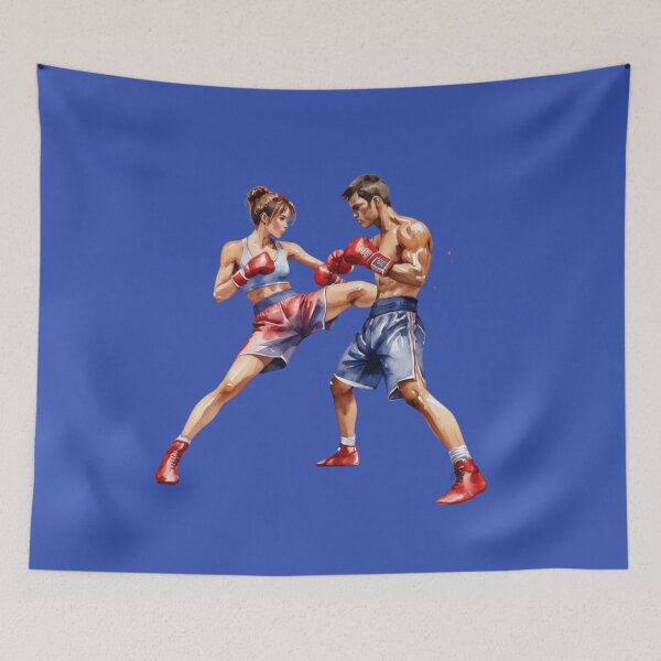 Item preview, Watercolor Kickboxing Duo – Intense Mixed Martial Arts Action Clipart designed and sold by CharmingGarden.