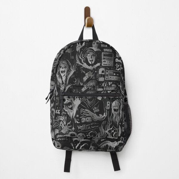 Item preview, A moody array of horror film motifs, grim reaper faces designed and sold by CoolPixels.