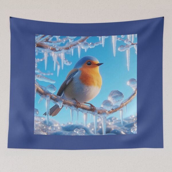 Item preview, Winter's Chill: Bird on Ice-Covered Branch Design designed and sold by choder61.