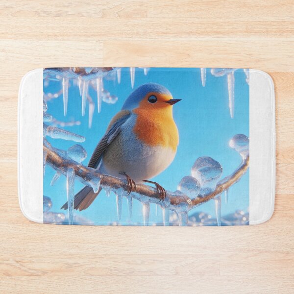 Item preview, Winter's Chill: Bird on Ice-Covered Branch Design designed and sold by choder61.