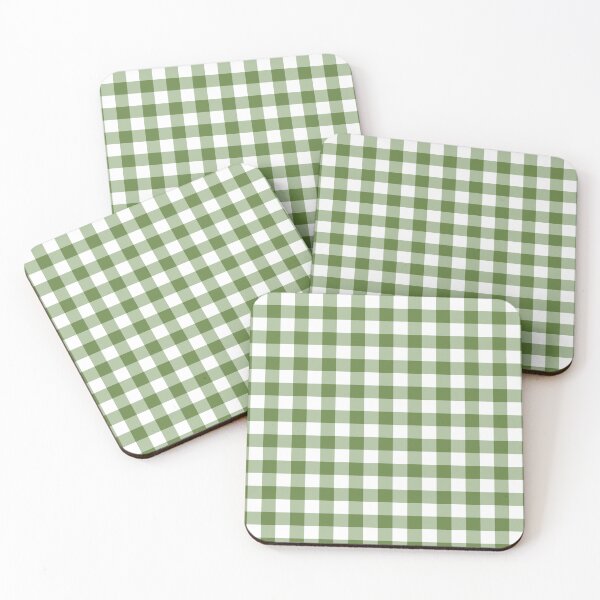 Item preview, Retro Modern Olive Green Gingham Pattern designed and sold by scome.