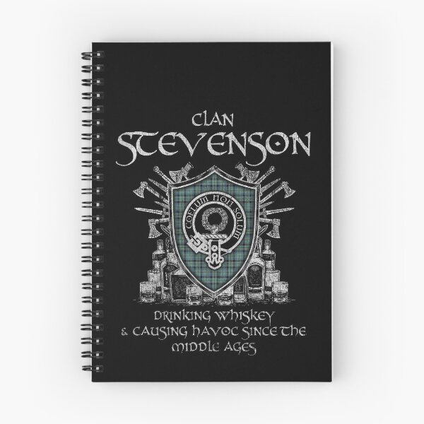 Item preview, Clan Stevenson drinking whiskey and causing havoc heritage crest tartan plaid designed and sold by Clan1093.