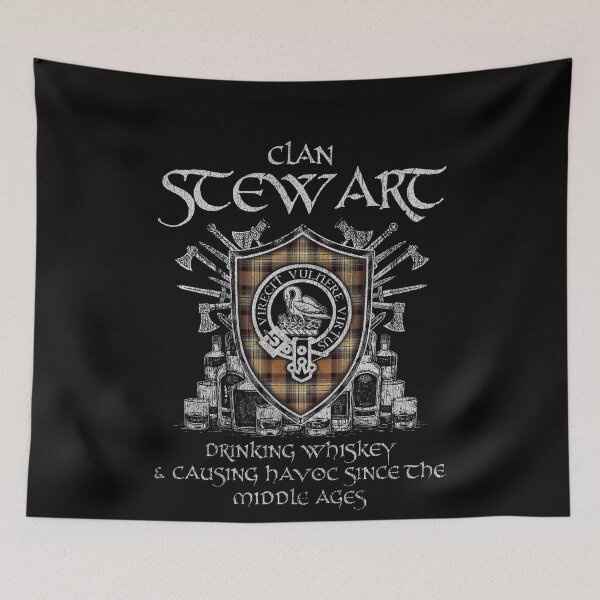 Artikelvorschau, Clan Stewart Campbell trinkt Whisky und verursacht Chaos Erbe Wappen Tartan Plaid entworfen und verkauft von Clan1093.