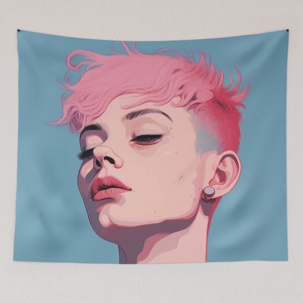 Item preview, bisexual person with pink hair designed and sold by Mauswohn.