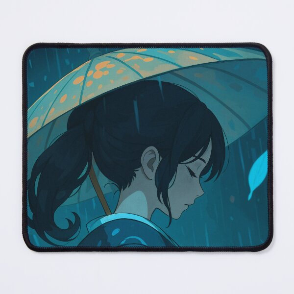 Item preview, Quiet Rain – Melancholy Girl in Kimono designed and sold by SuperNovaDesigns.