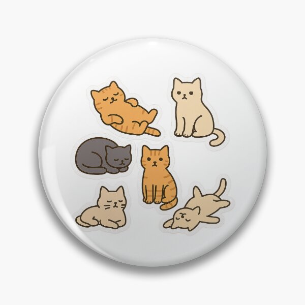 Item preview, Funny Cute Cat Sticker – Kawaii Lazy Cats Just Vibing designed and sold by MentalCrumble.