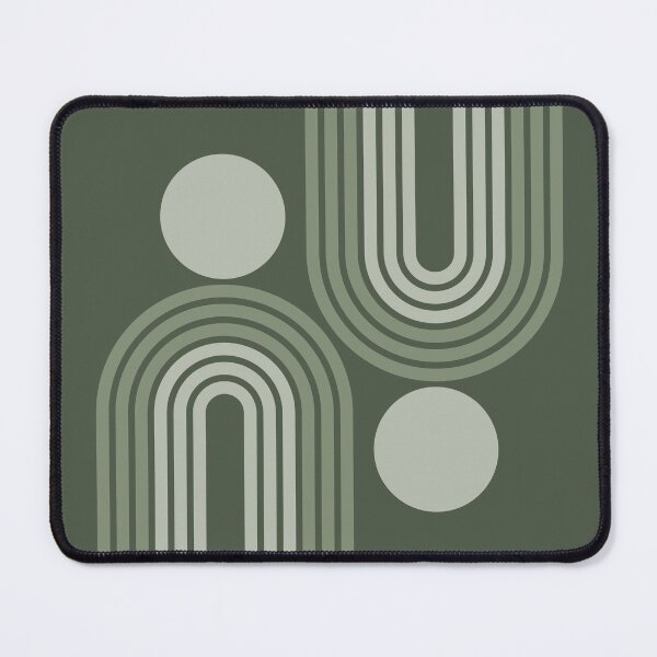 Item preview, Mid Century Modern Geometric Rainbow and Sun Abstract a18 in Greenery Sage Green designed and sold by nineFlorals.
