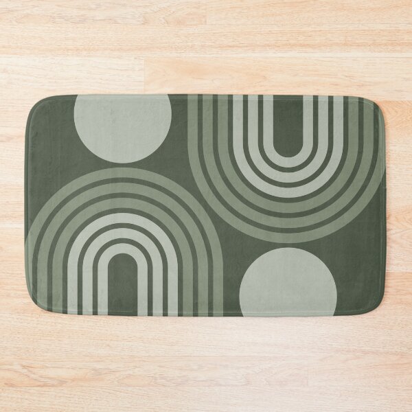 Item preview, Mid Century Modern Geometric Rainbow and Sun Abstract a18 in Greenery Sage Green designed and sold by nineFlorals.