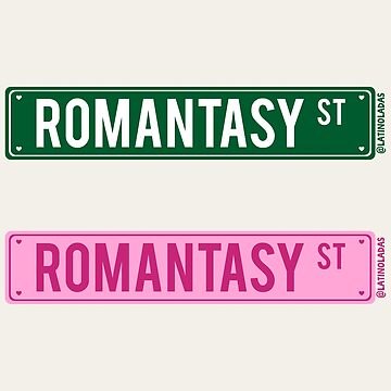 Artwork thumbnail, Romantasy St / Fantasy Aesthetic Bookish Dark Green Road Street Sign by Latinoladas