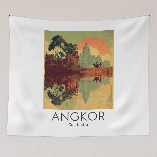 Item preview, A Vintage Illustration of Angkor - Cambodia  designed and sold by GoodOldVintage.