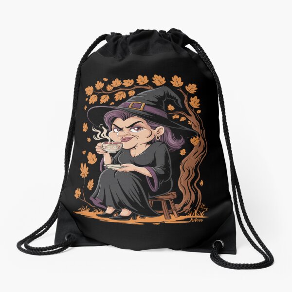 Item preview, Sassy Witch Drinking Tea – Funny Autumn Witch Art with Attitude designed and sold by HappyTumDesigns.