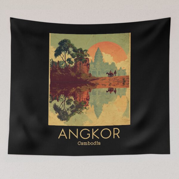 Item preview, A Vintage Illustration of Angkor - Cambodia  designed and sold by GoodOldVintage.
