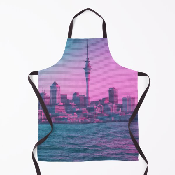 Item preview, Auckland New Zealand – Neon Vaporwave Skyline designed and sold by Aryabek.