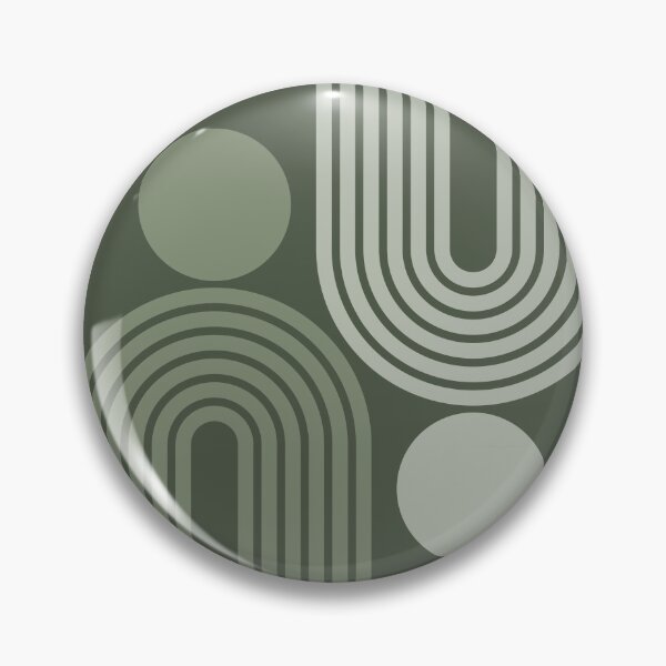 Item preview, Mid Century Modern Geometric Rainbow and Sun Abstract a14 in Greenery Sage Shades designed and sold by nineFlorals.