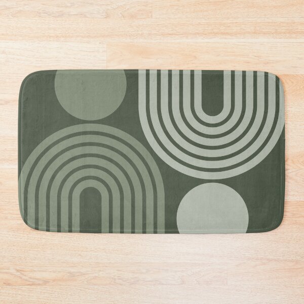 Item preview, Mid Century Modern Geometric Rainbow and Sun Abstract a14 in Greenery Sage Shades designed and sold by nineFlorals.